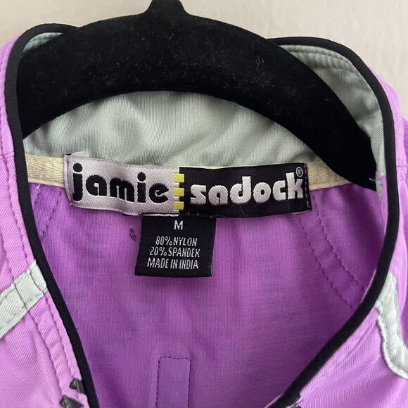 Jamie Sadock 1/4 Zip Golf Top Size M Tennis Active High Neck Sleeveless Purple - Picture 7 of 7